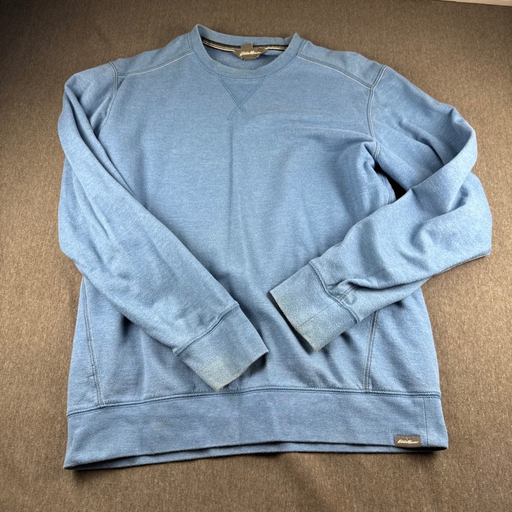Eddie Bauer Mens Crewneck Sweatshirt Blue Heather Long Sleeve Pullover